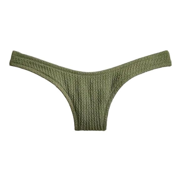 J‎ Crew XL Textured curved-waist cheeky bikini bottom Green - Picture 1 of 6